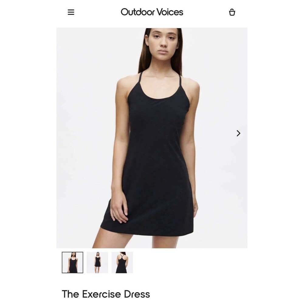 NWT Outdoor Voices Exercise Dress Black XXL With Built-In Shorts Gorpcore Active